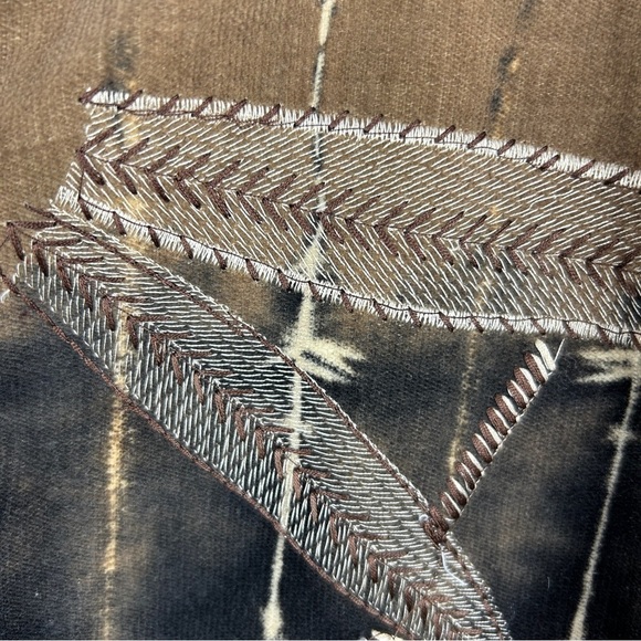 Vintage Conrad C Western Aztec Cotton Embroidered Jacket Size 12 Black Brown - Picture 11 of 13